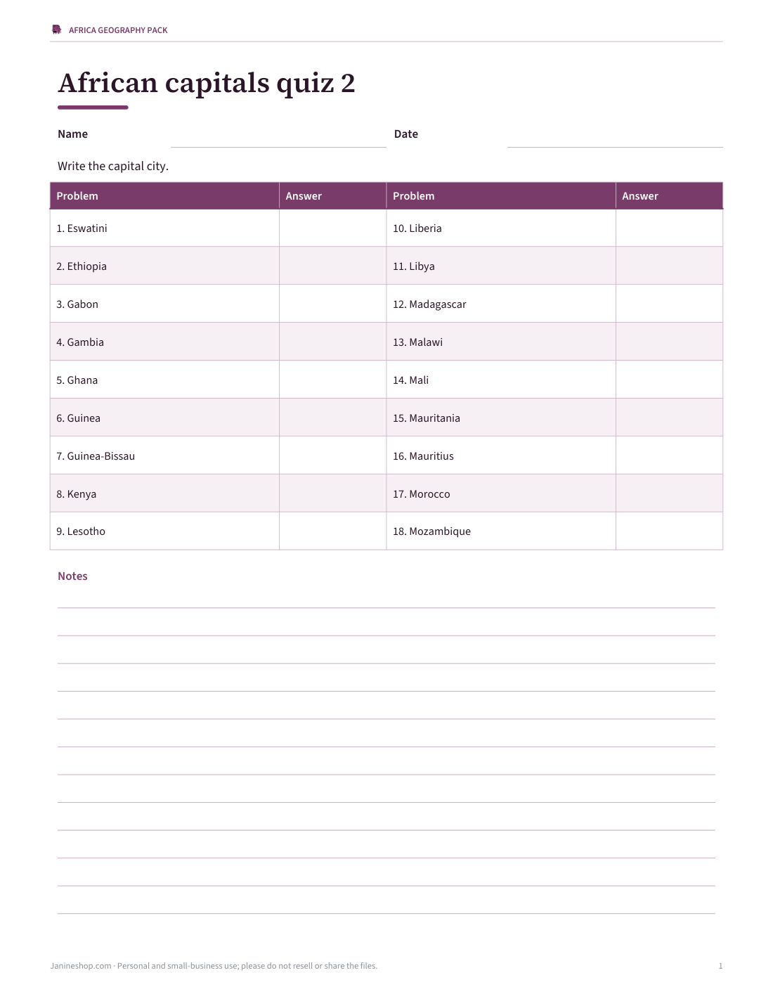 Preview of the first page of Quiz 2